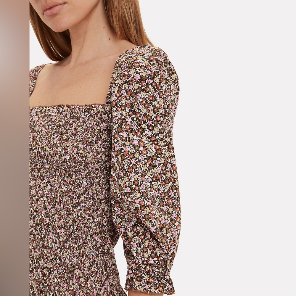 Faithfull the Brand El Saada Floral Smocked Mini Dress - Picture 2 of 9